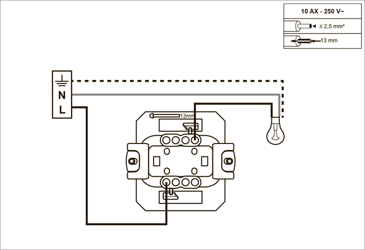 Схема подключения выключателя 752001