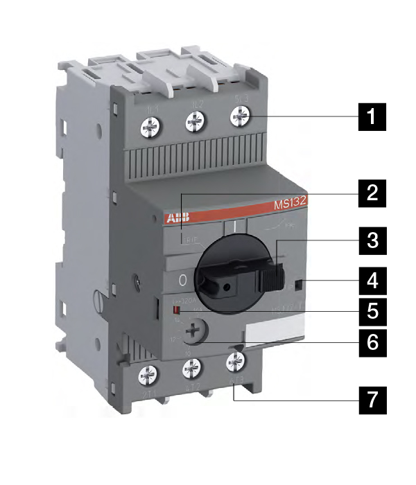 Описание автоматического выключателя защиты двигателя MS116 Abb 1SAM250000R1010