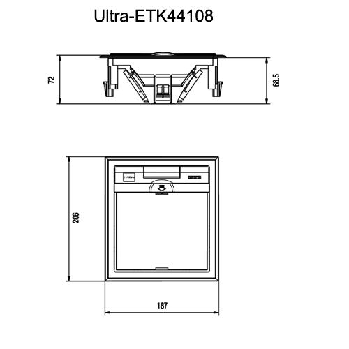 Розмери підлогового люка Schneider Electric Ultra - ETK44108