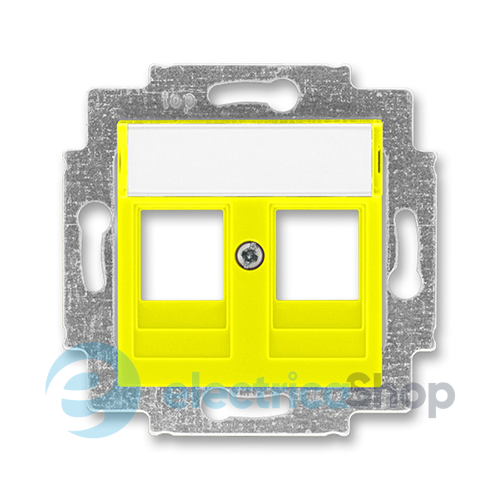 Коммуникационная накладка для механизмов типа Keystone «Levit», цвет «желтый / дымчатый черный»
