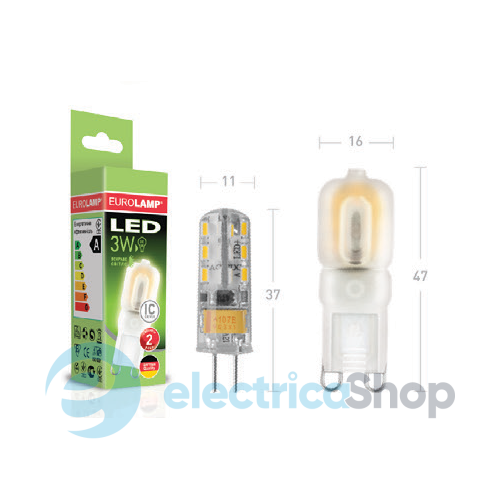 Светодиодная led-лампа «Eurolamp» G4 2 Ватта 3000K «теплый свет»