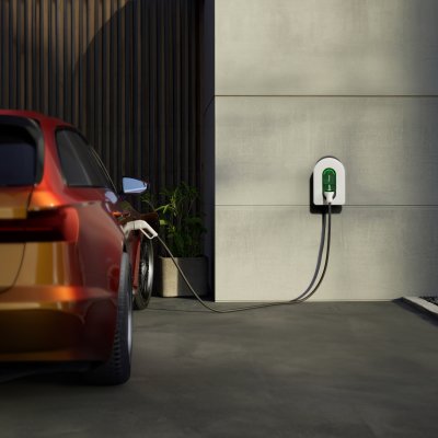 Фотографія в інтер'єрі Зарядна станція Charge 1ф. 7,4кВт (32А) з вбудованим T2 кабелем 7 метрів, (Schneider Electric EVH5A07N2C7)