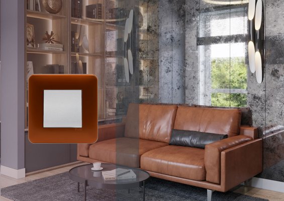 Фотография в интерьере Рамка 2-а EFAPEL LATINA METALLUM медь 42920 TCO