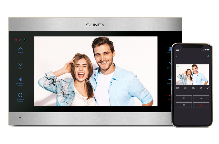 Видеодомофон с переадресацией звонков на смартфон SL-10IPTHD Black | Slinex