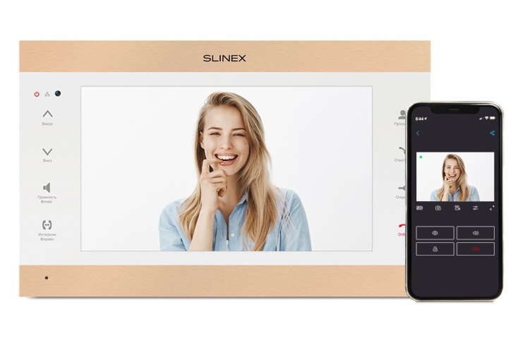 Домофон з переадресацією дзвінків на смартфон SL-10IPTHD Gold | Slinex