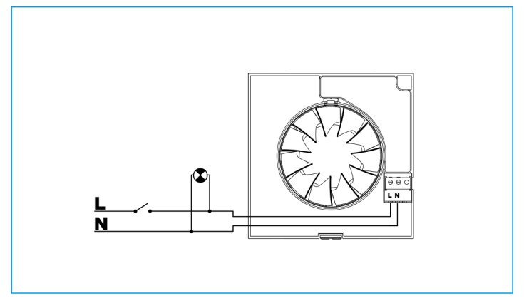 Схема подключения вентилятора Soler&Polau SILENT-100 CZ CHAMPAGNE DESIGN -4C (230V 50) с источником света