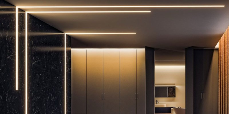 Фотография в интерьере Лента cветодиодная 192 Led/m 4000K 24V, 18Вт, IP20 CRI90 RISHANG 2835-192-IP20-NW-10-24 RD00K2TC-A (9435) 3 метра, нейтральный белый свет