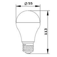 Лампа з формою колби А55