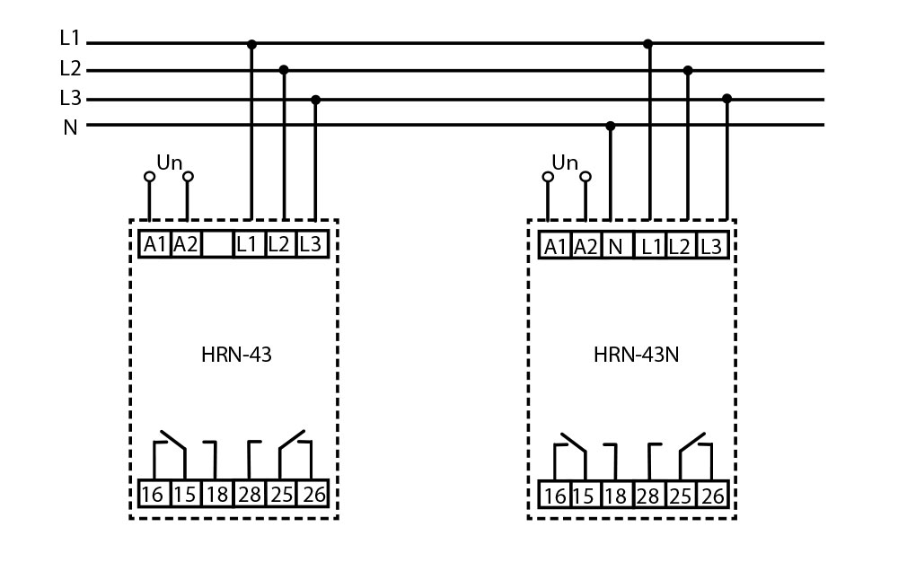 Як підключити реле HRN-43N/24 24VAC/DC