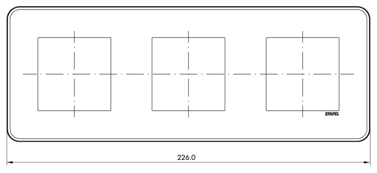 Розміри рамки 42930 TPH Latina Efapel