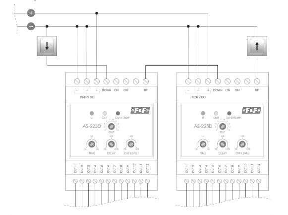 Как подключить несколько реле AS-225D к светильникам