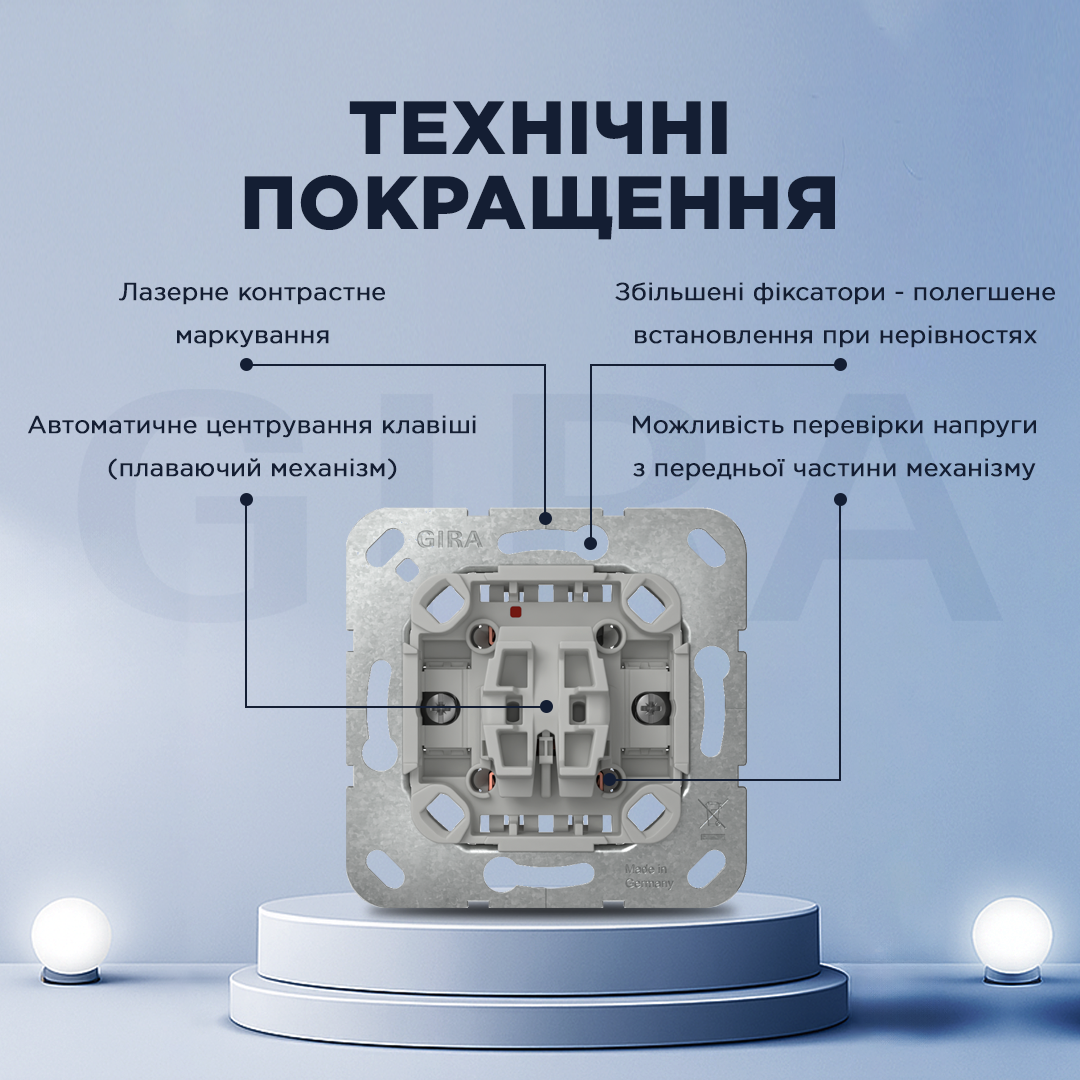 Технічні покращення механізмів Gira