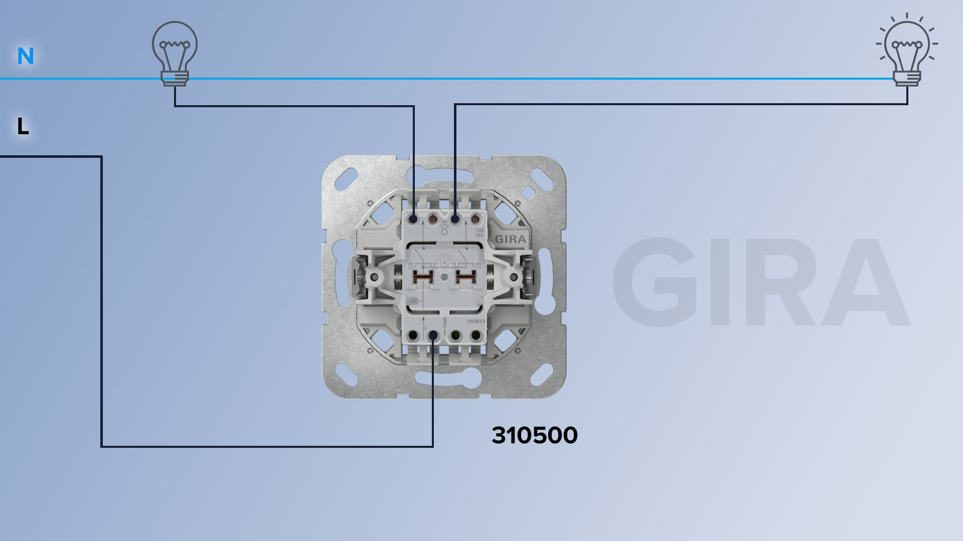 Як підключити двоклавішний вимикач GIRA 310500