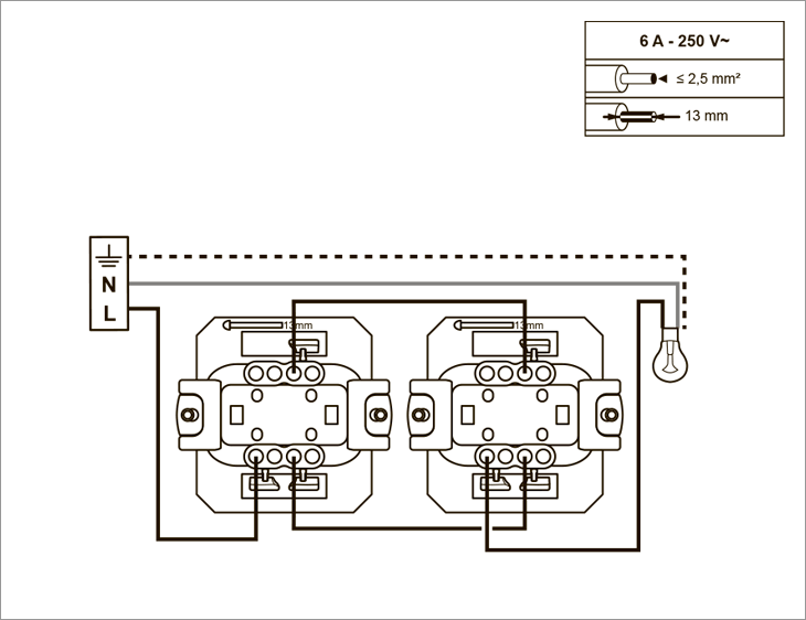 Схема подключения переключателя 752016