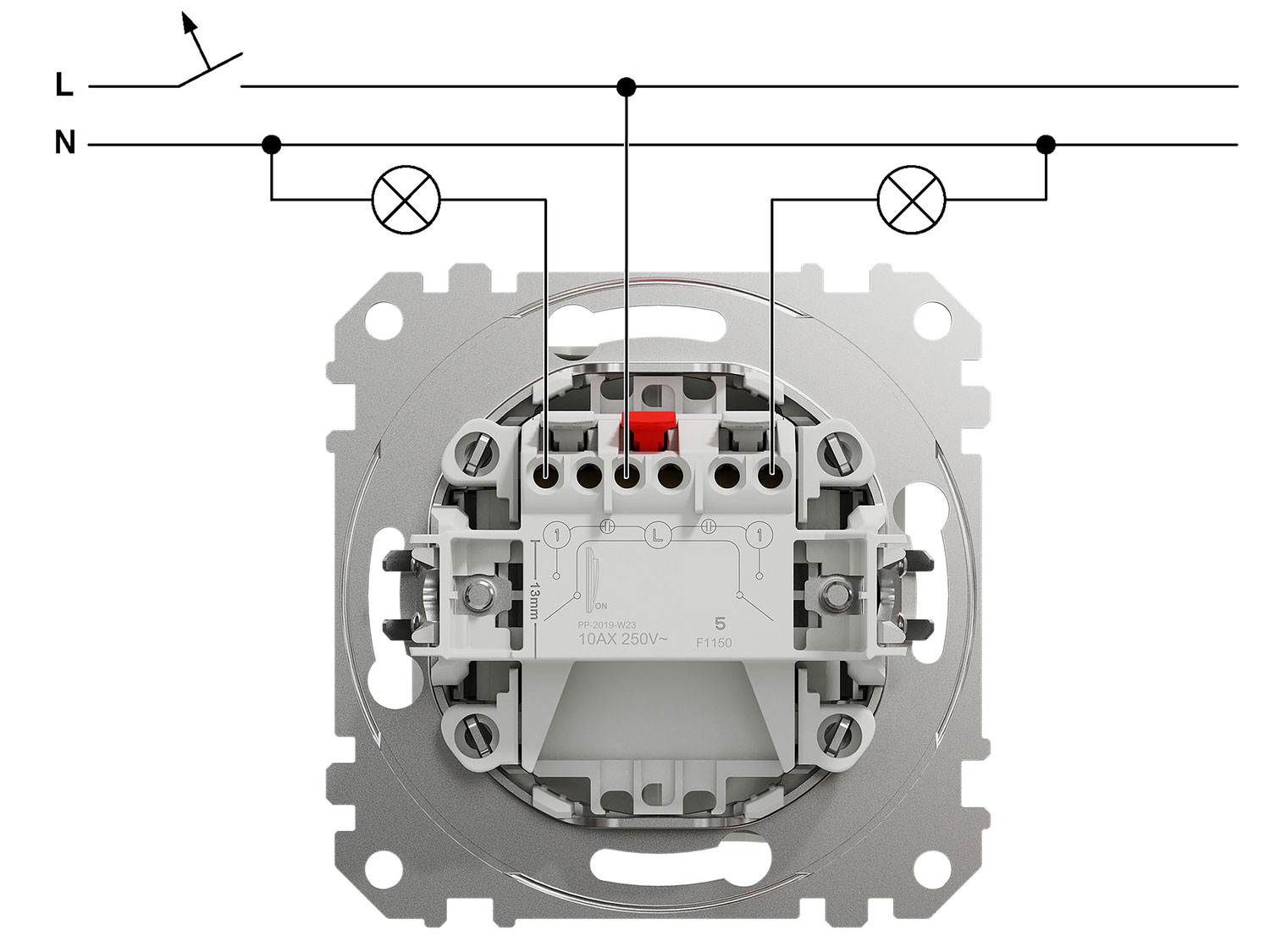 Схема подключения выключателя SDD170105U