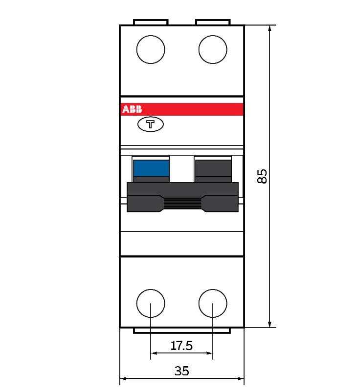 Размеры: дифференциальный автомат Abb DSH201 – 2CSR255070R1164