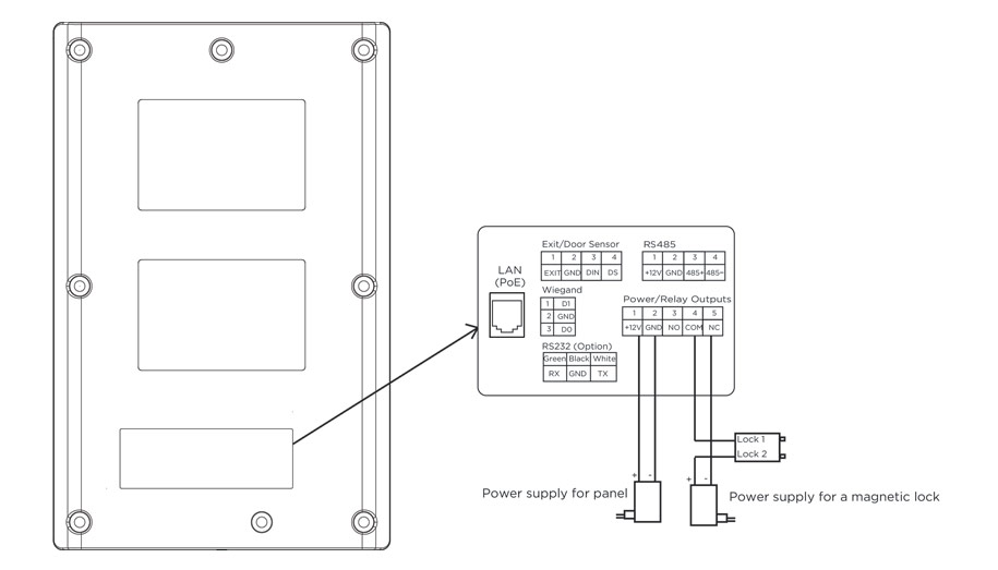 Схема подключения вызывной панели AV-03 Bas IP