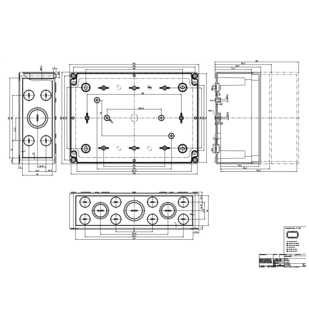 Габаритный чертеж TK-коробка PC 2518-11-m