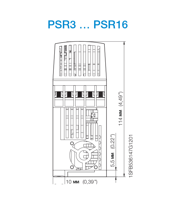 Габаритні розміри PSR16 Abb
