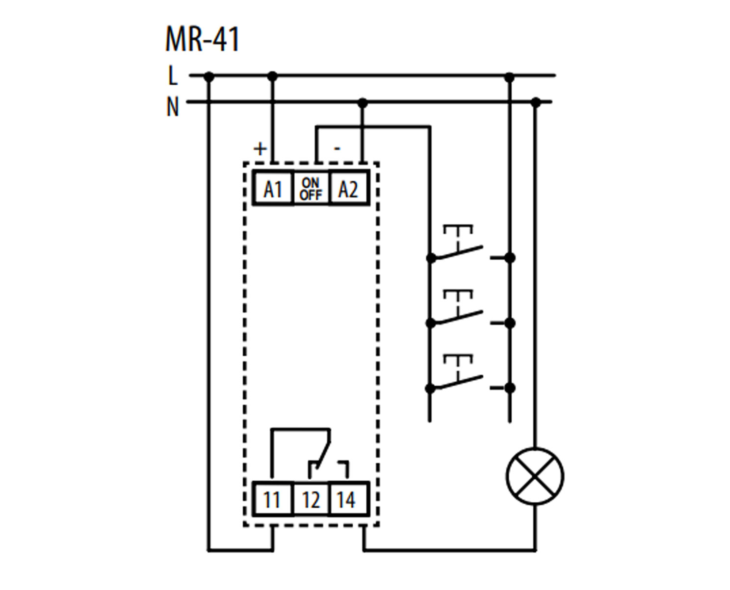 Как подключить реле ETI MR-41 2470094