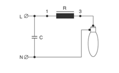 схема подключения ртутных ламп с ПРА