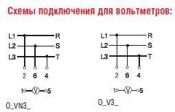 Схема подключения для вольтметра Abb