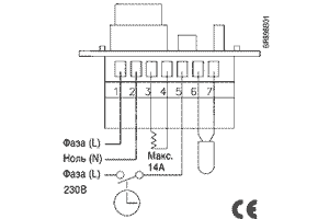 Схема подключения терморегулятора OTN 1991