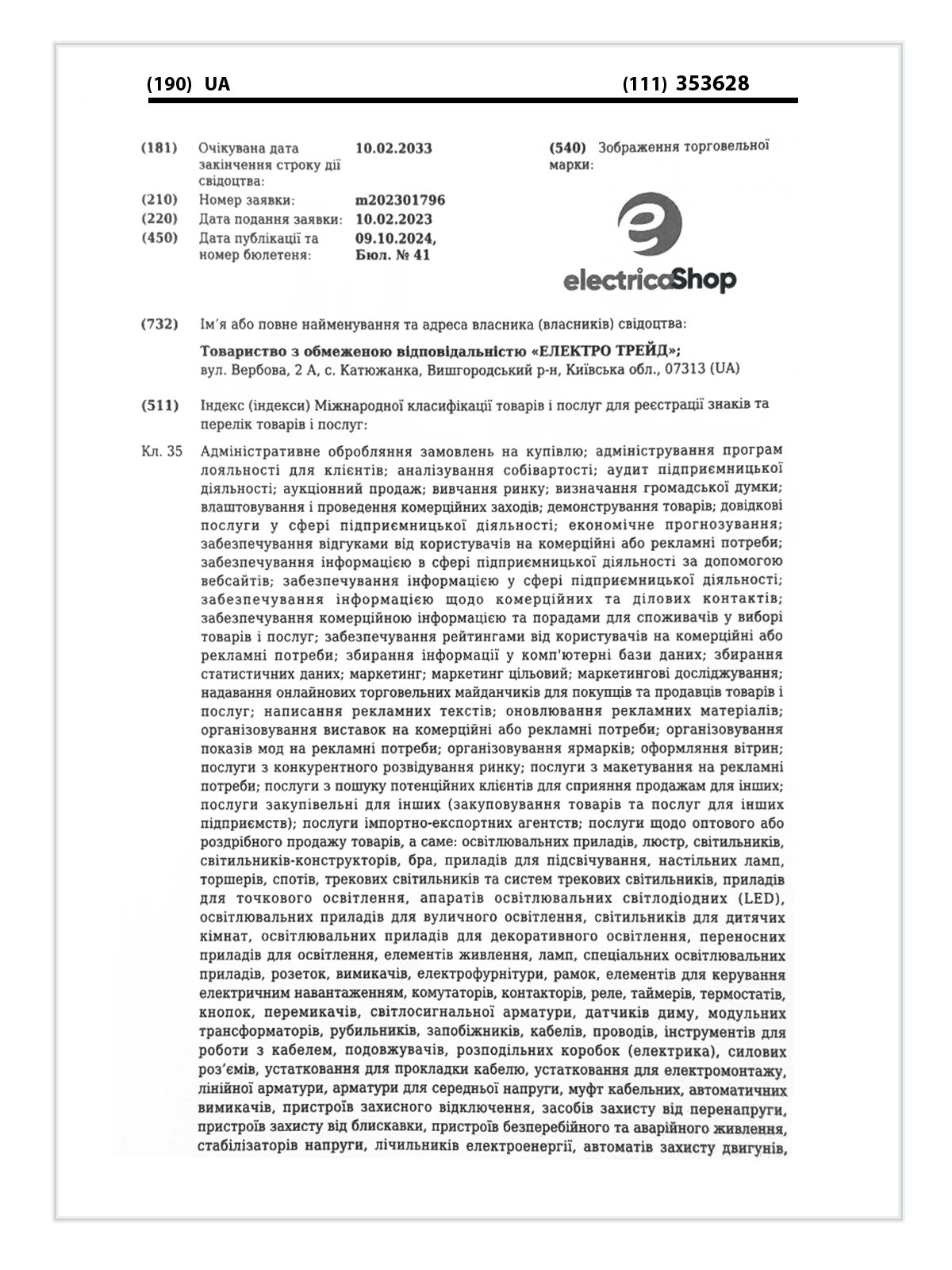 Електрика ШОП – торгова марка