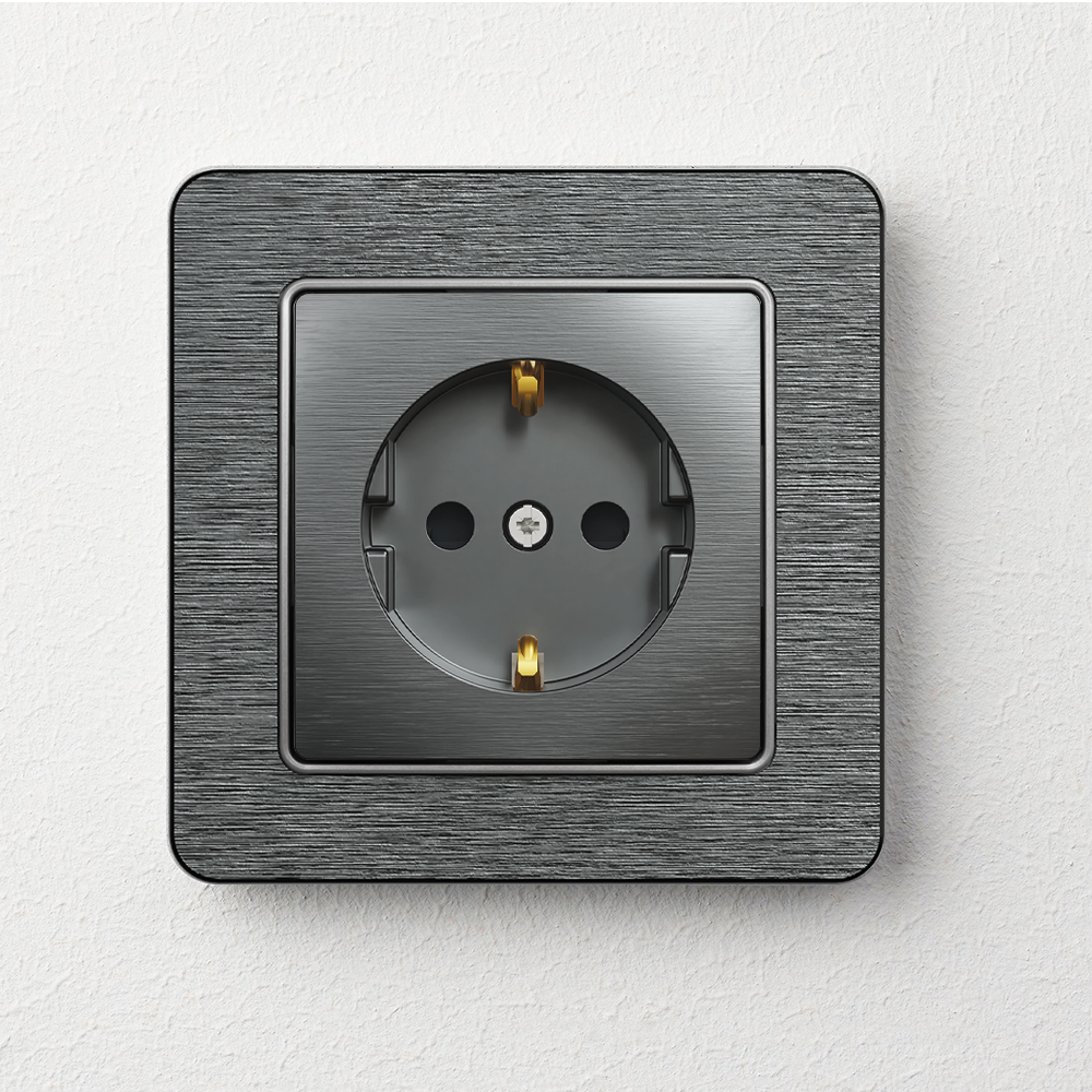 Sedna Elements Розетка з/к та шторки матовий титан SDD172022U + SDD372801U