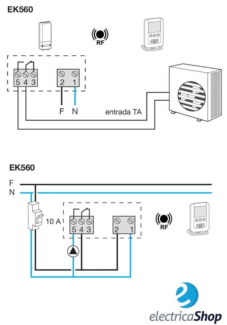 Схема подключения термостата Hager EK560 к котлу газовому