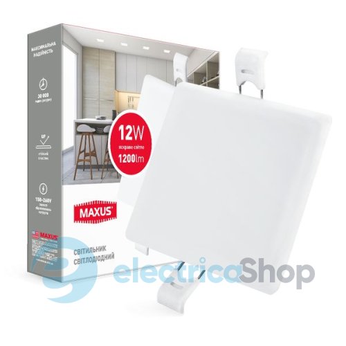 LED-светильник MAXUS Slim Panel SP edge 12W, 4100К квадрат (1-MSP-1241-S)