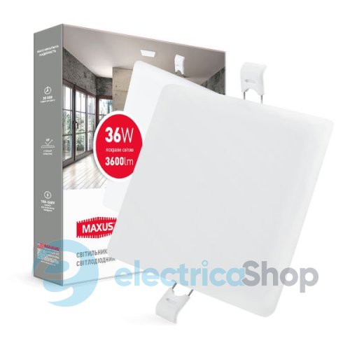 LED-светильник MAXUS Slim Panel SP edge 36W, 4100К квадрат (1-MSP-3641-S)