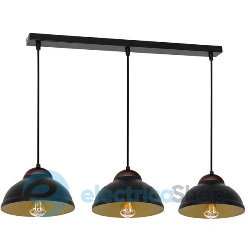 Люстра LUMINEX Arne black/gold 7122