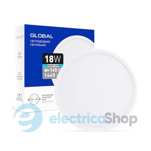 Светодиодный светильник Global Small Panel adjustable 18W 4100K круг (1-GSP-01-1841-C)