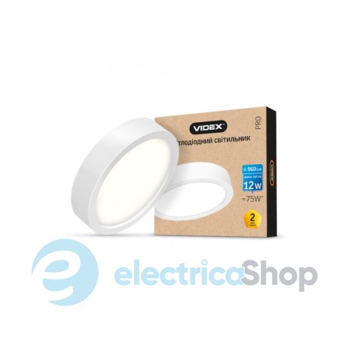 LED Светильник круглый накладной VIDEX 12W 5000K White