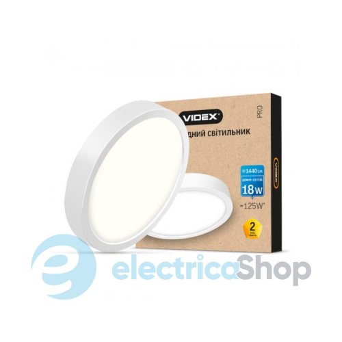 LED Светильник круглый накладной VIDEX 18W 5000K White