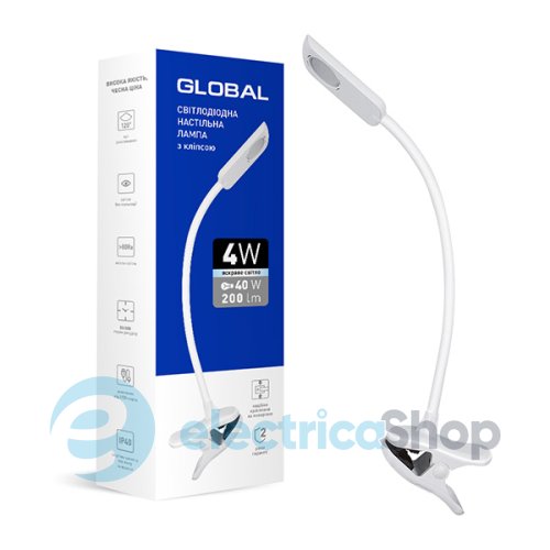 Настільна лампа GLOBAL DL-03 4W 4100K біла (1-GDL-03-0441-WT)