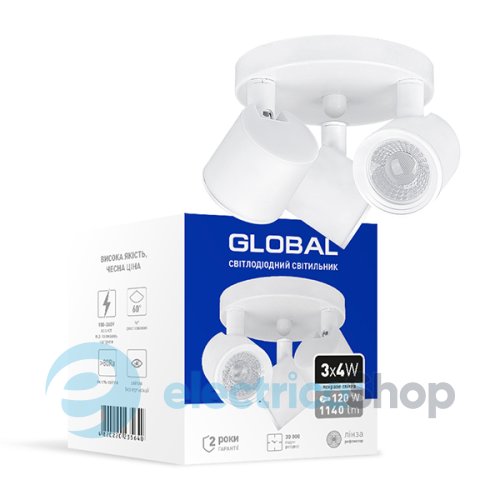 Світильник світлодіодний GLOBAL GSL-02C 12W 4100K білий (3-GSL-21241-CW)