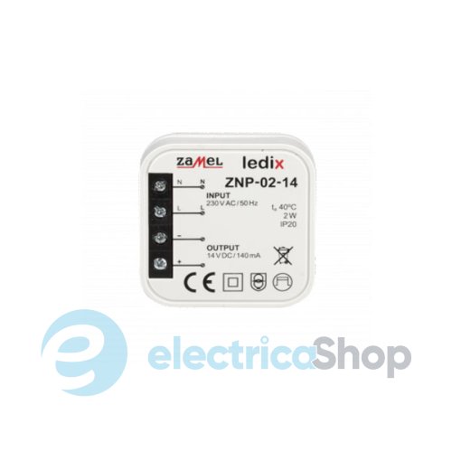 Блок питания Ledix ZNP-02-14 скрытого монтажа (в подрозетник) 14V DC/2W