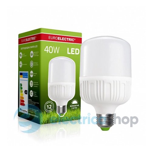 Светодиодная лампа EUROELECTRIC высокомощная 40W E27 6500K LED-HP-40276(P)
