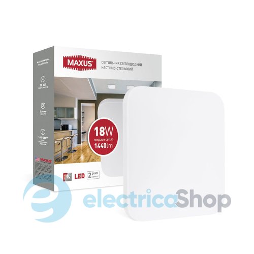 LED світильник MAXUS накладний Ceiling light 18W 4100K (1-MCL-1841-01-S)