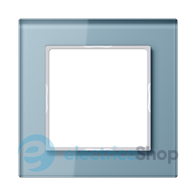 Рамка 1-постовая A-Creation AC581GLBLGR JUNG стекло серо-голубое