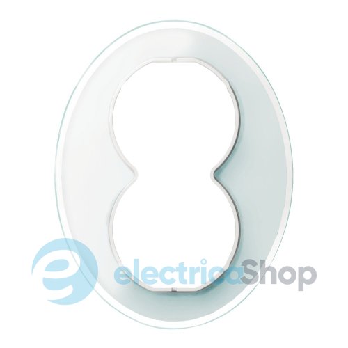 Рамка для подвійної розетки RENOVA біло скло, WDE011409