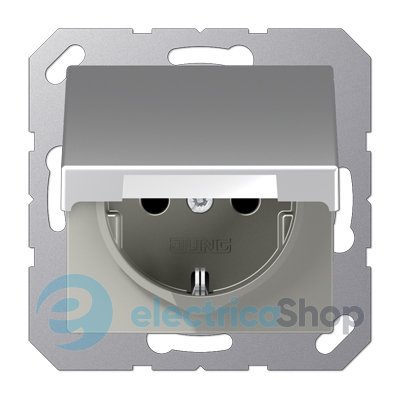 Розетка SCHUKO з кришкою 230V/16A ECO PROFI, колір алюміній