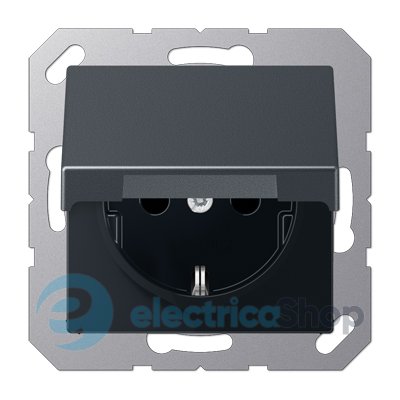 Розетка с з/к и с крышк. 230V/16A ECO PROFI, цвет антрацит