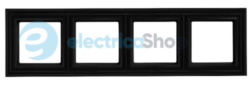Рамка 4-постовая ECO PROFI DECO, цвет матовый черный