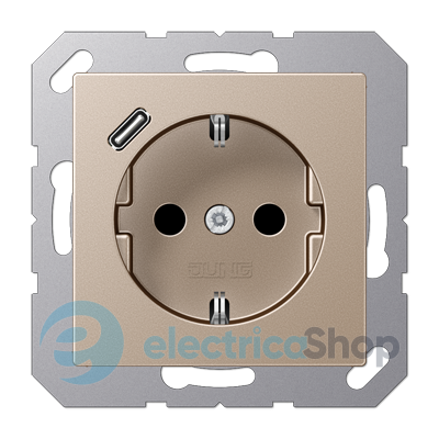 Розетка SСHUKO з USB тип C, JUNG A1520-18CCH, колір шампаньского