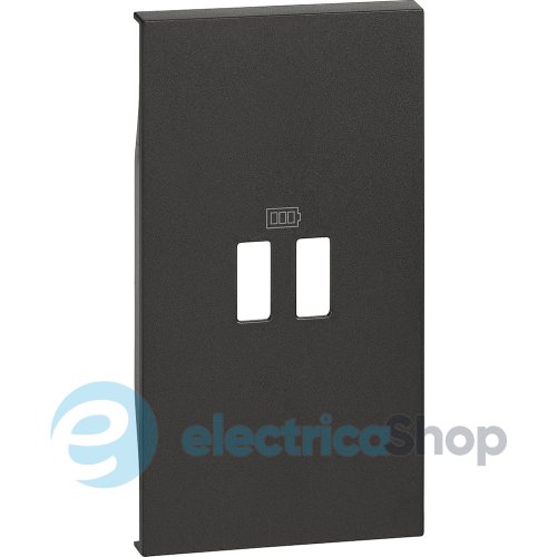 Лицьова панель для зарядних пристроїв USB (2-мод.) Bticino LIVING NOW, колір чорний