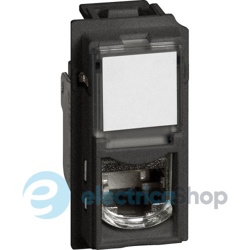 Розетка комп'ютерна RJ45 cat6a UTP (1-мод.) Bticino LIVING NOW, колір чорний