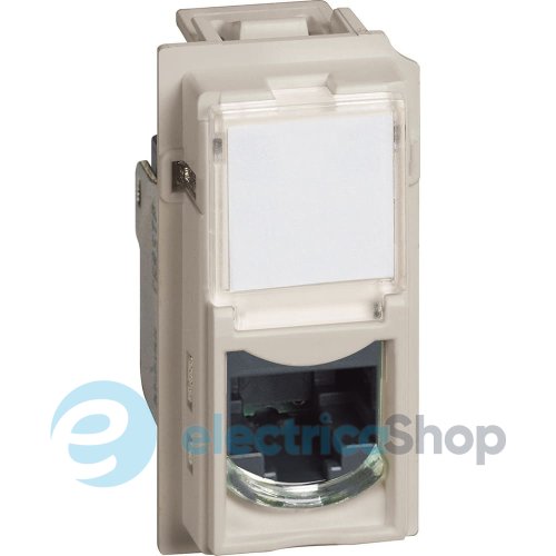 Розетка комп'ютерна RJ45 cat5e UTP (1-мод.) Bticino LIVING NOW, колір пісочний